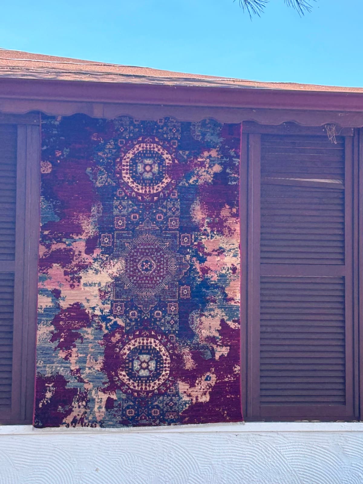 Violet Reverie — handmade Turkish Distressed rug, wool & silk