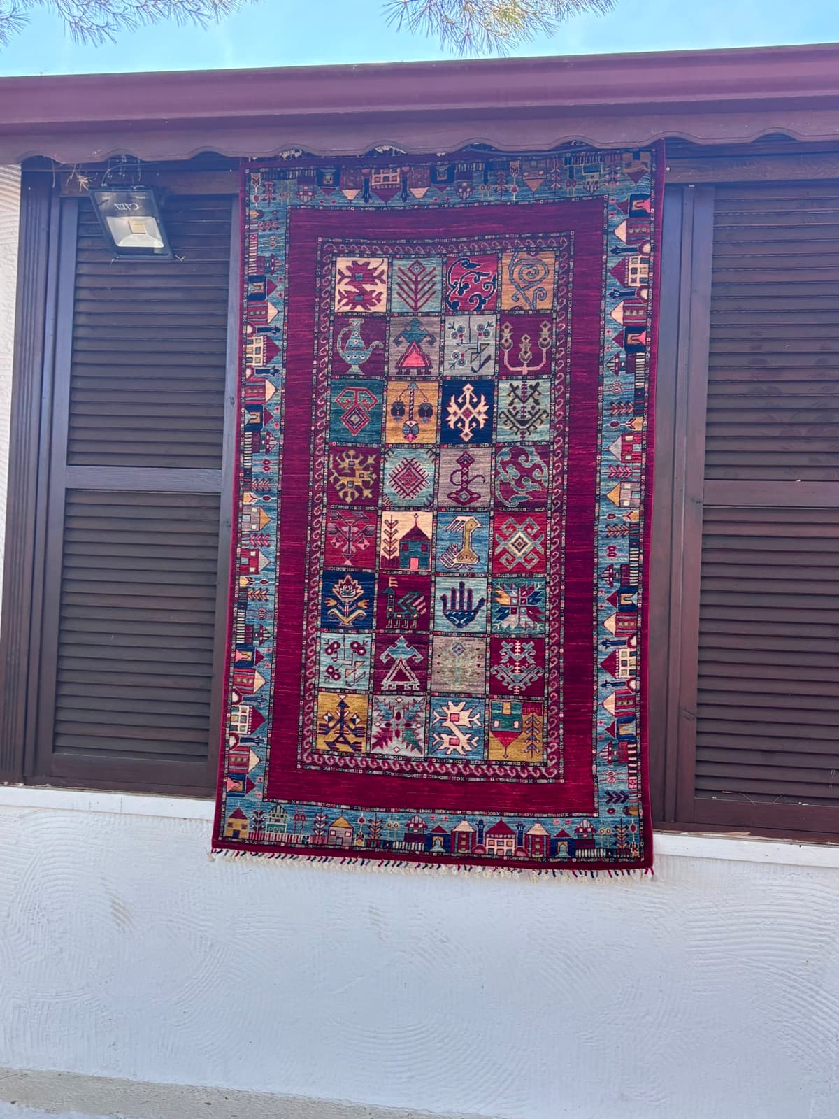 Garden of Emblems — handmade Turkish Pictorial Compartment rug, wool