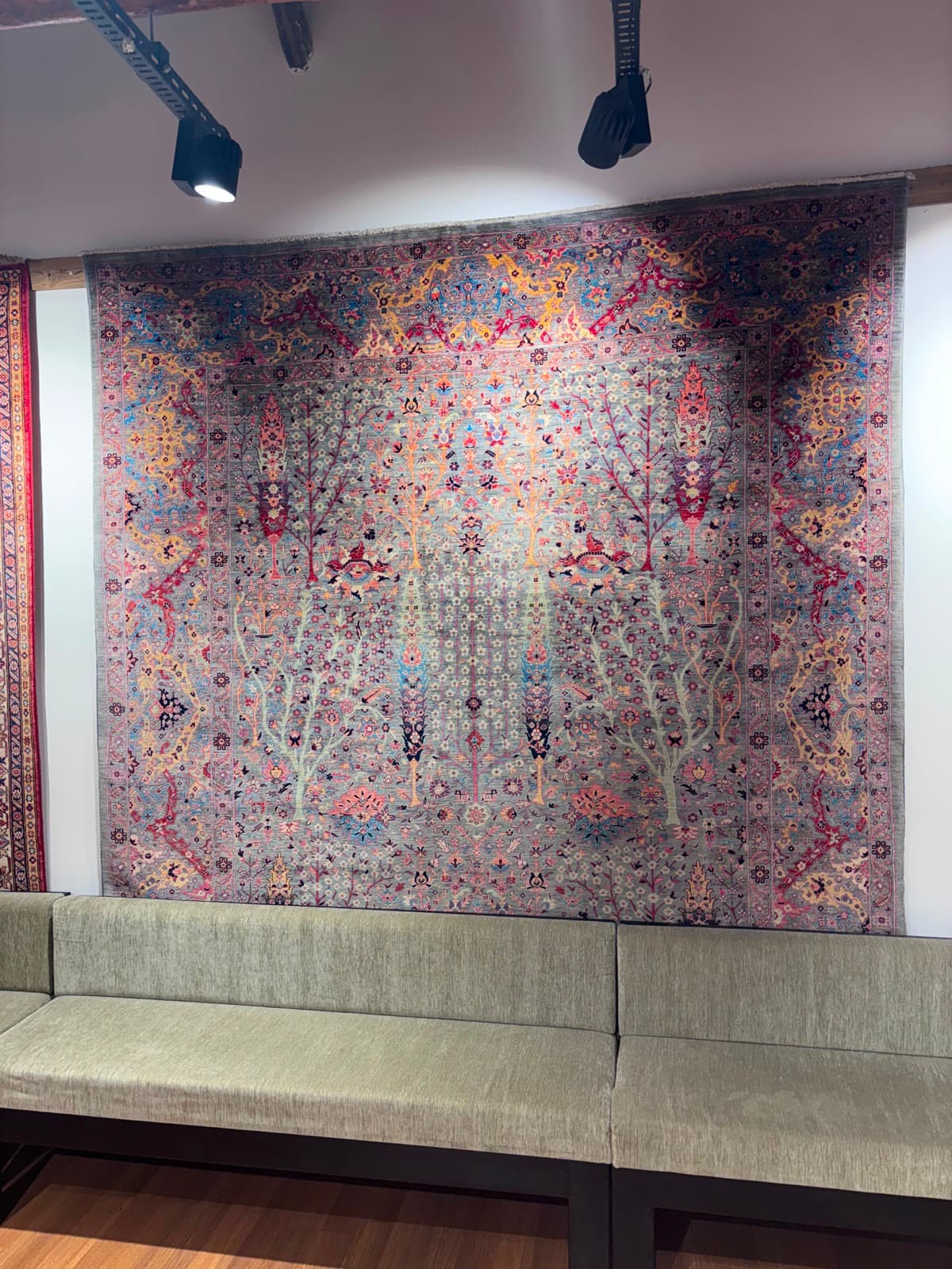 Celestial Grove — handmade Turkish Paradise Garden rug, wool & silk