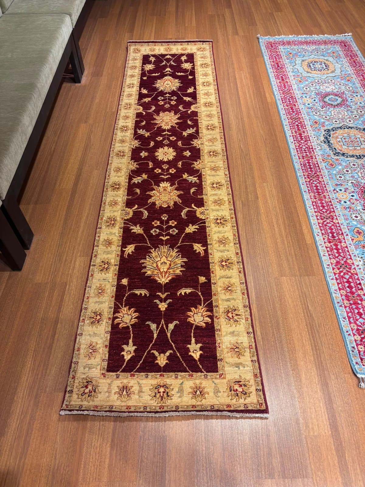 Garnet Harvest Runner — handmade Turkish Ziegler rug, wool